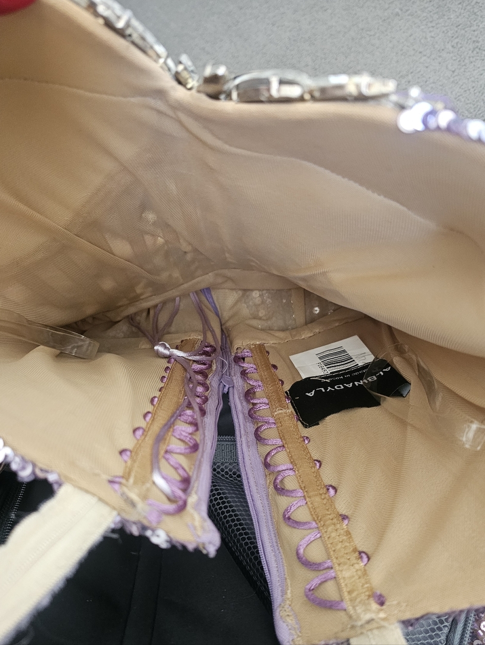 Lavender Sequin Embellished Prom Gown Albina Dyla - Picture 6 of 6